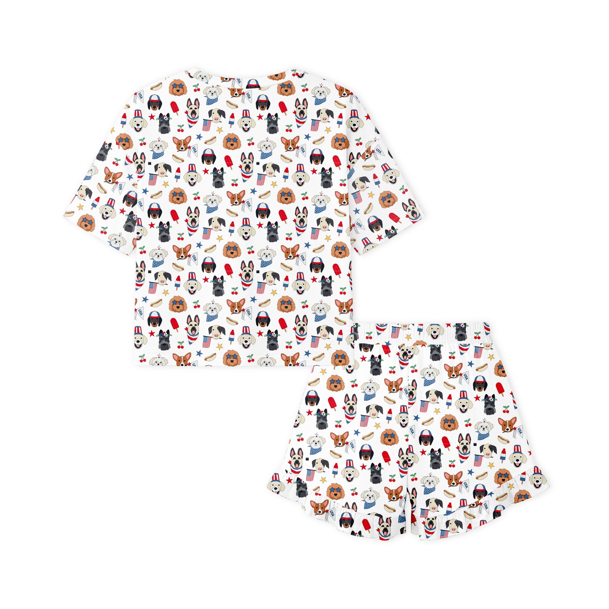 Freedom Dogs (Women’s Ruffle Short PJ Set)