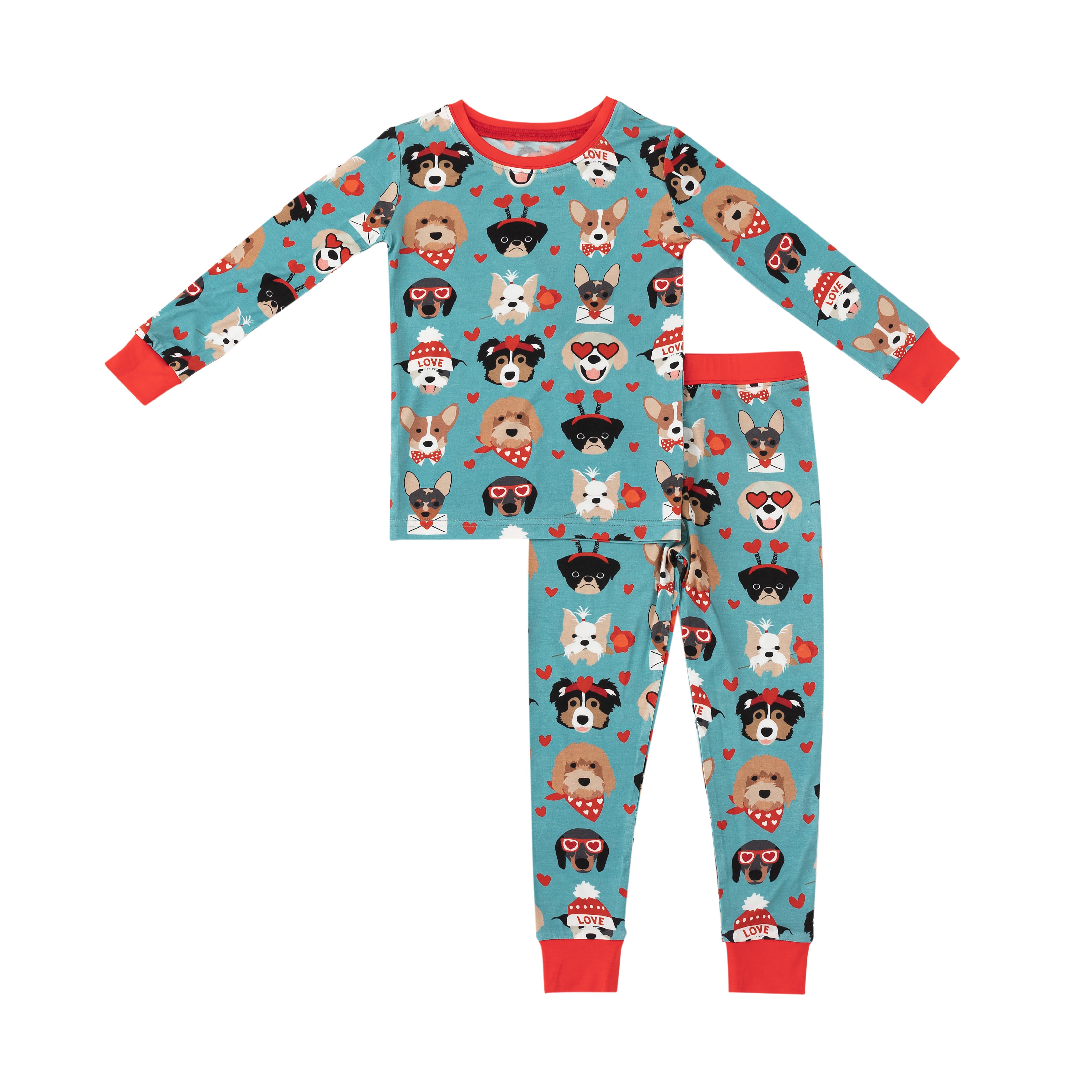 Puppy Love (Long Sleeve PJ) - Heirloom Blue