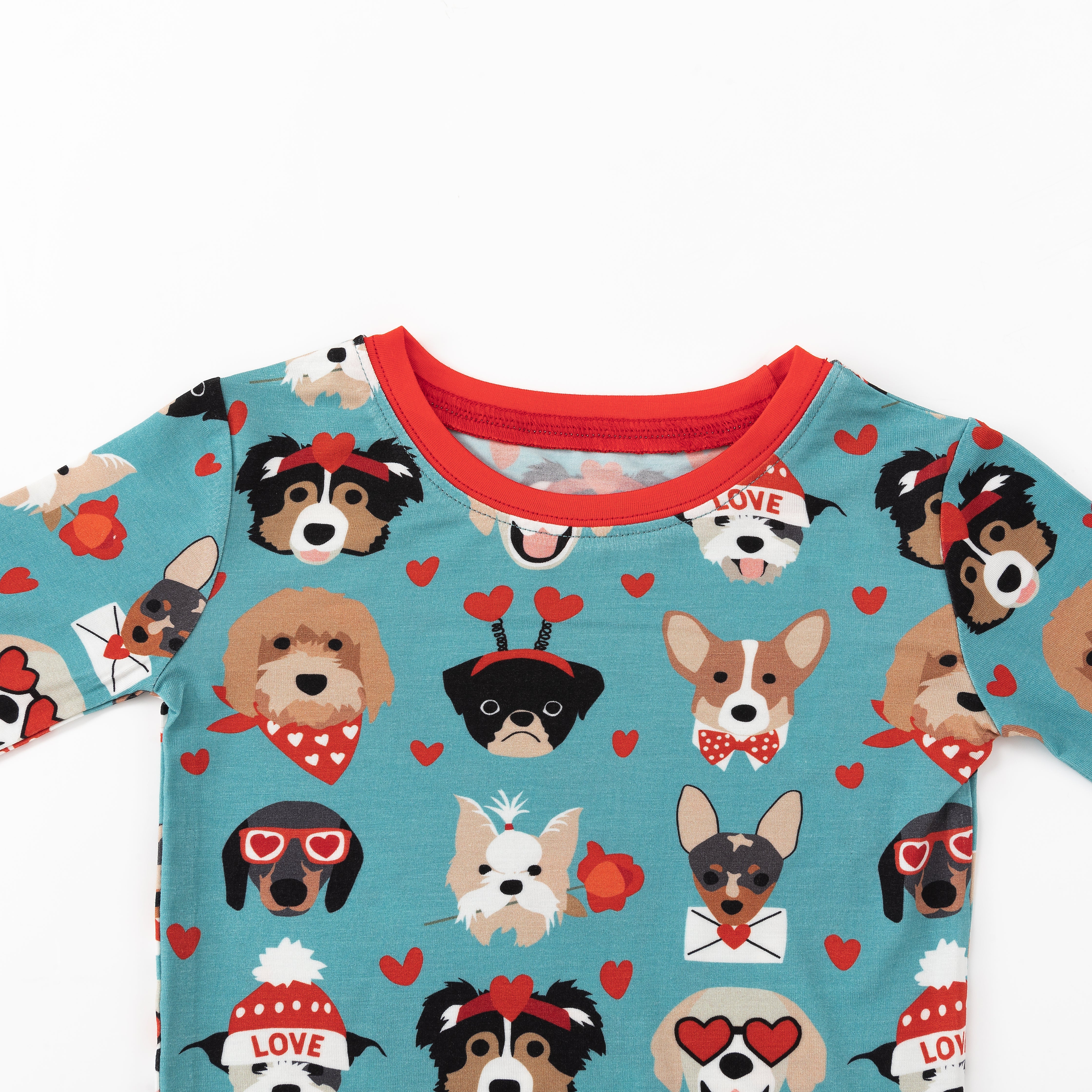 Puppy Love (Long Sleeve PJ) - Heirloom Blue
