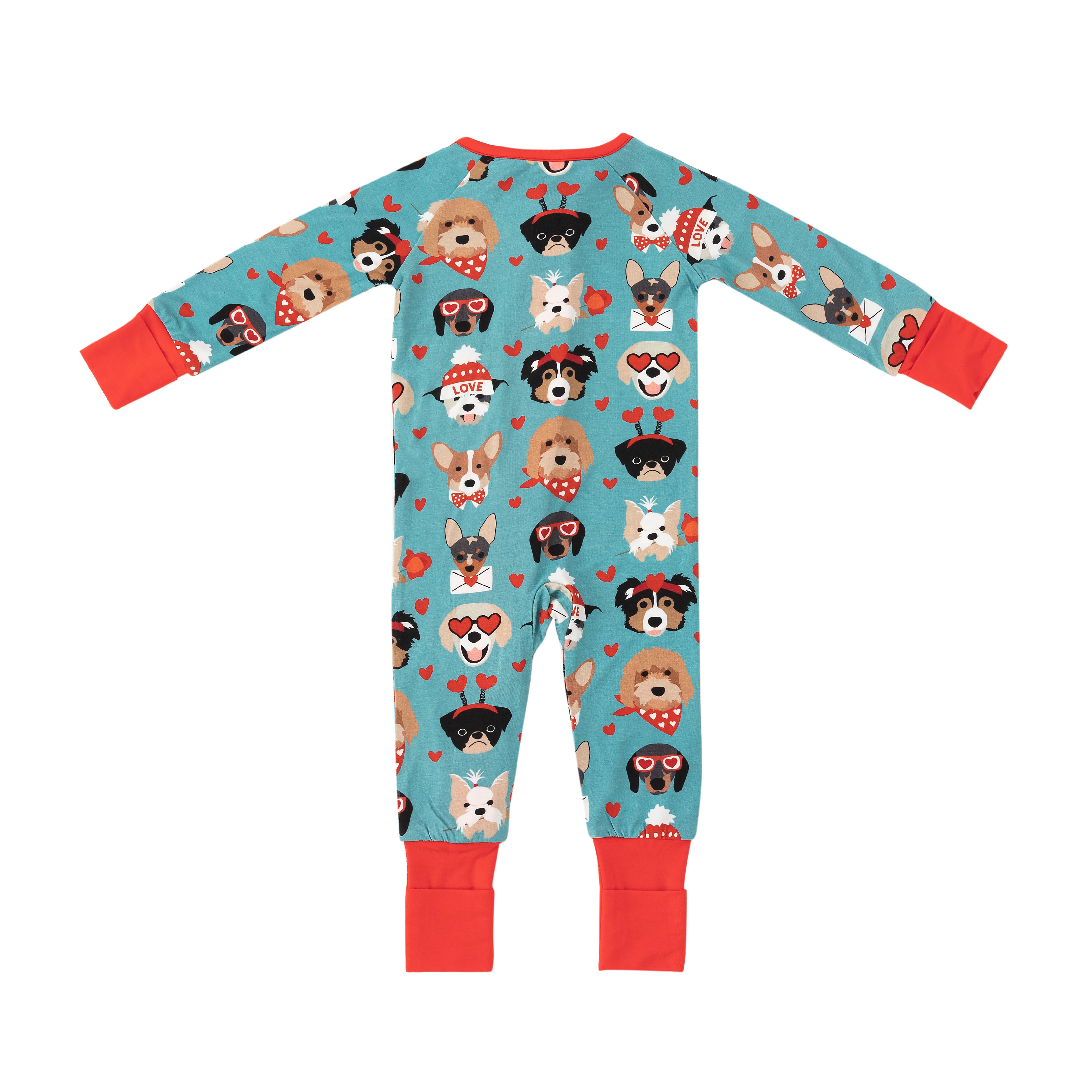 Purrfectly Loved  (Convertible Zip Footies) - Heirloom Blue