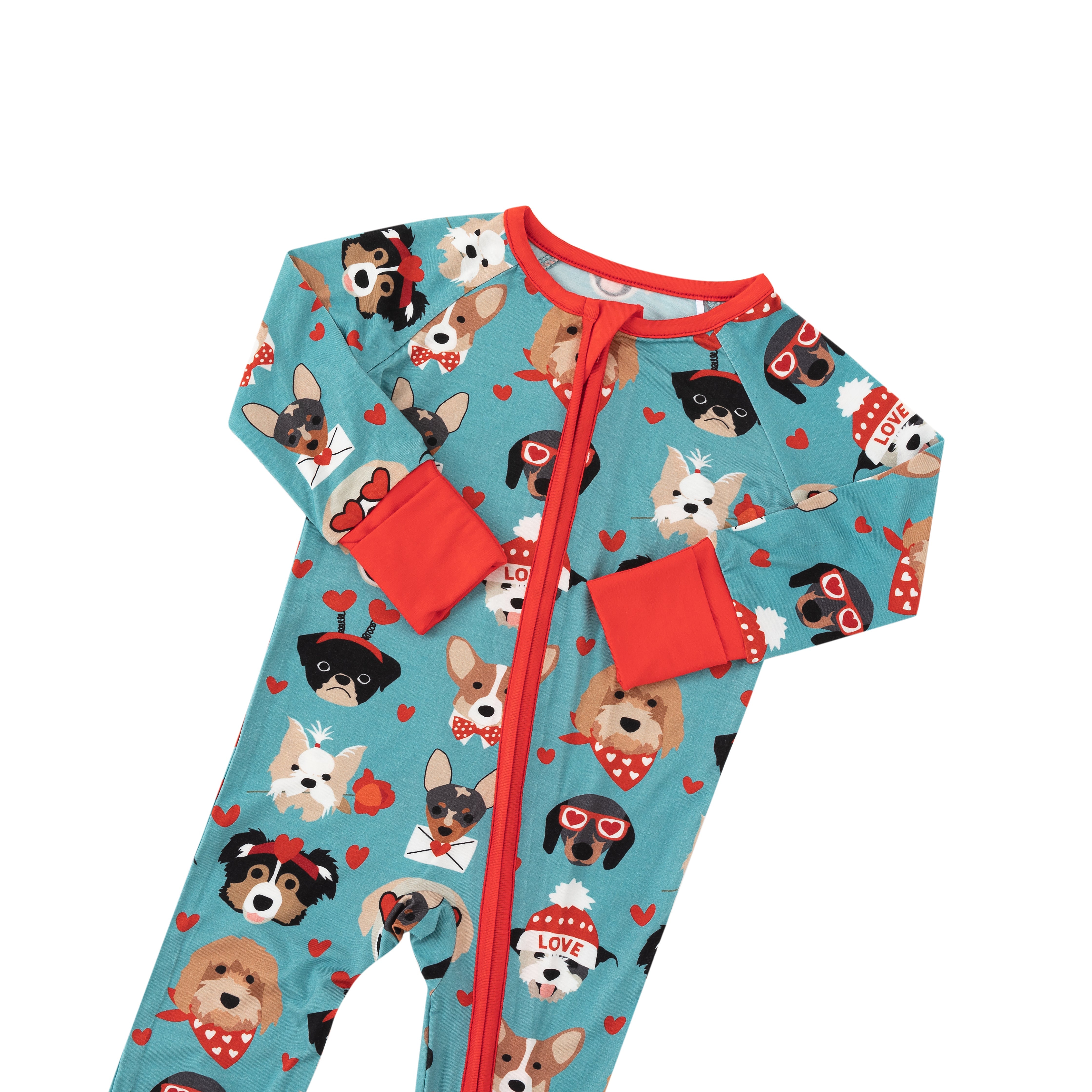 Purrfectly Loved  (Convertible Zip Footies) - Heirloom Blue