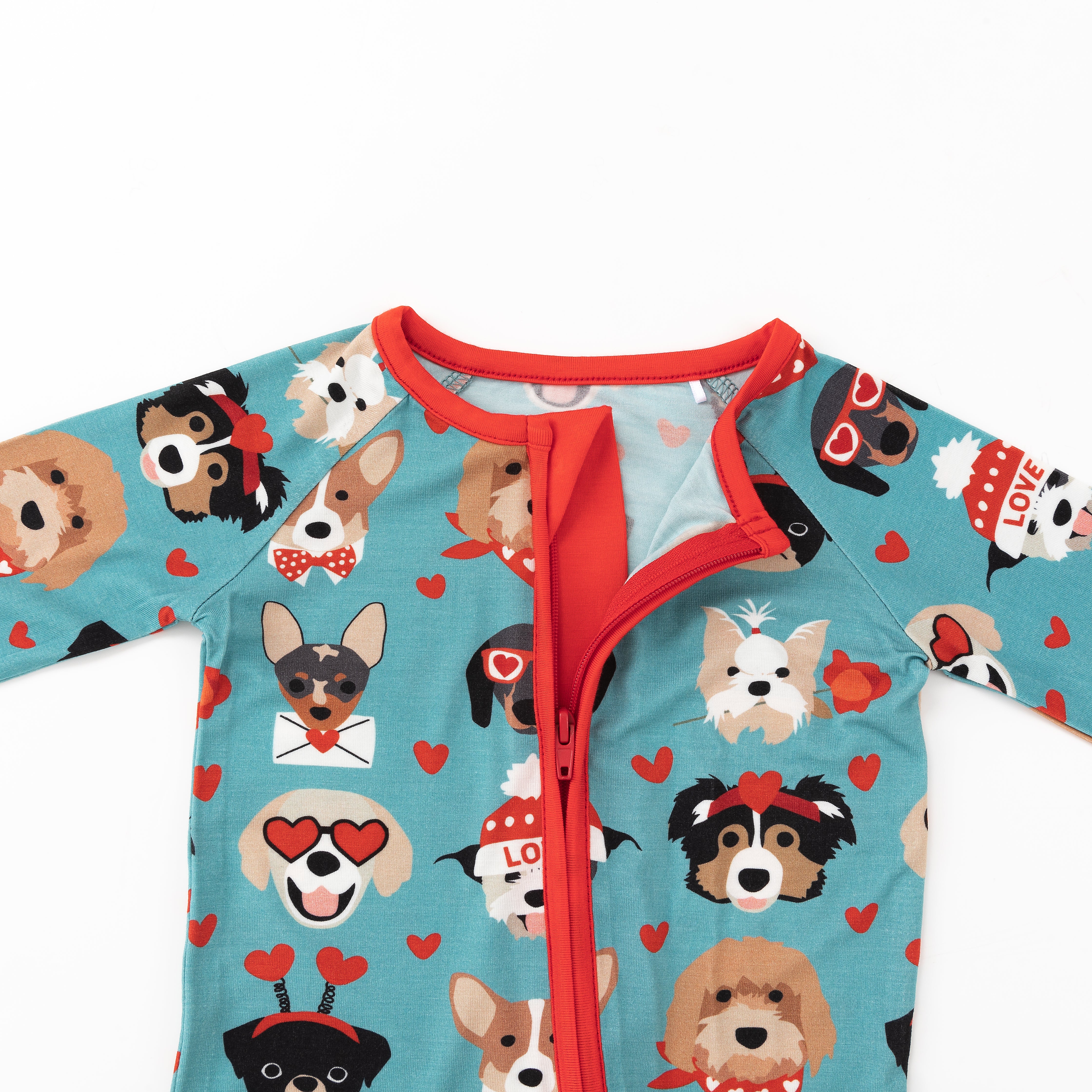 Purrfectly Loved  (Convertible Zip Footies) - Heirloom Blue