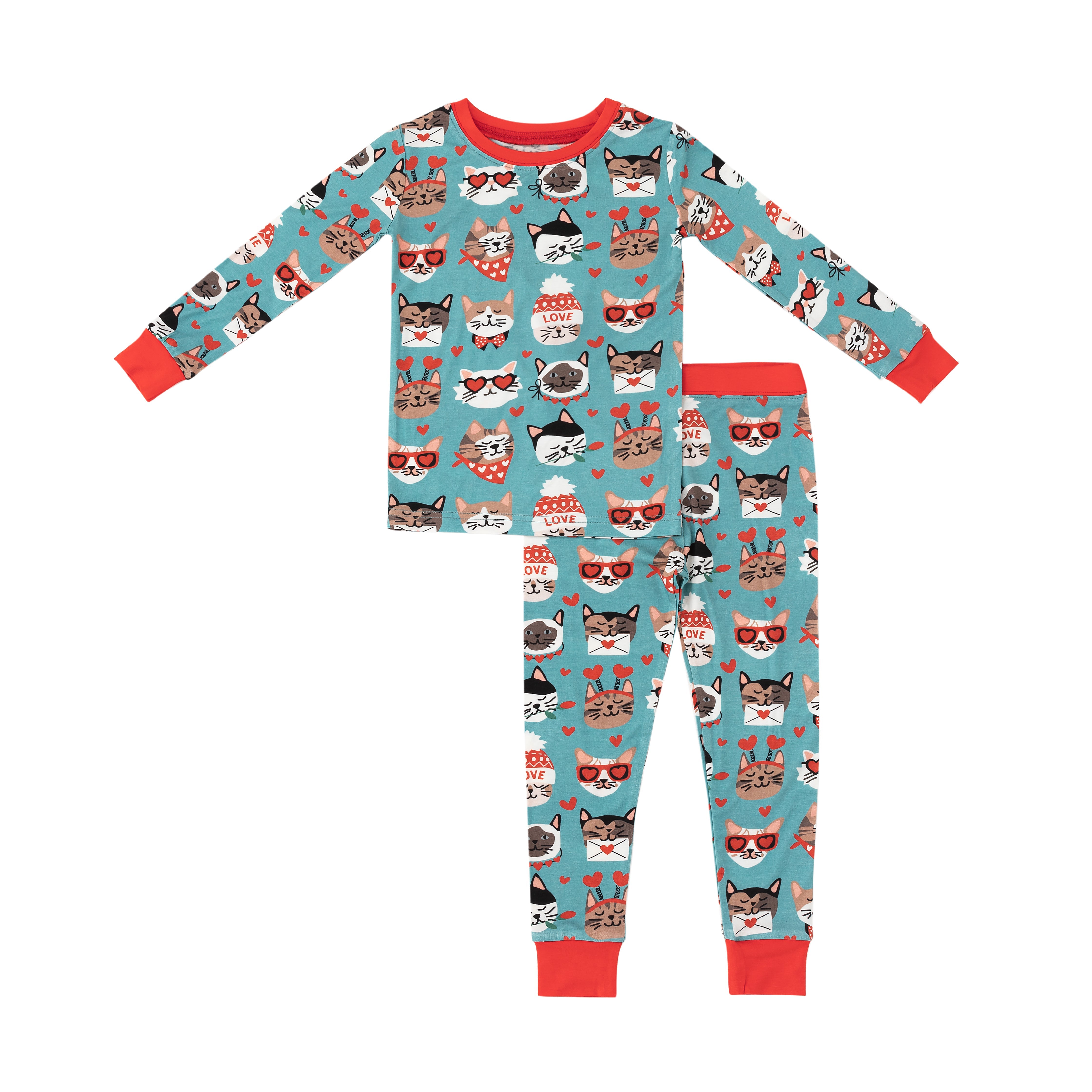 Purrfectly Loved (Long Sleeve PJ) - Heirloom Blue