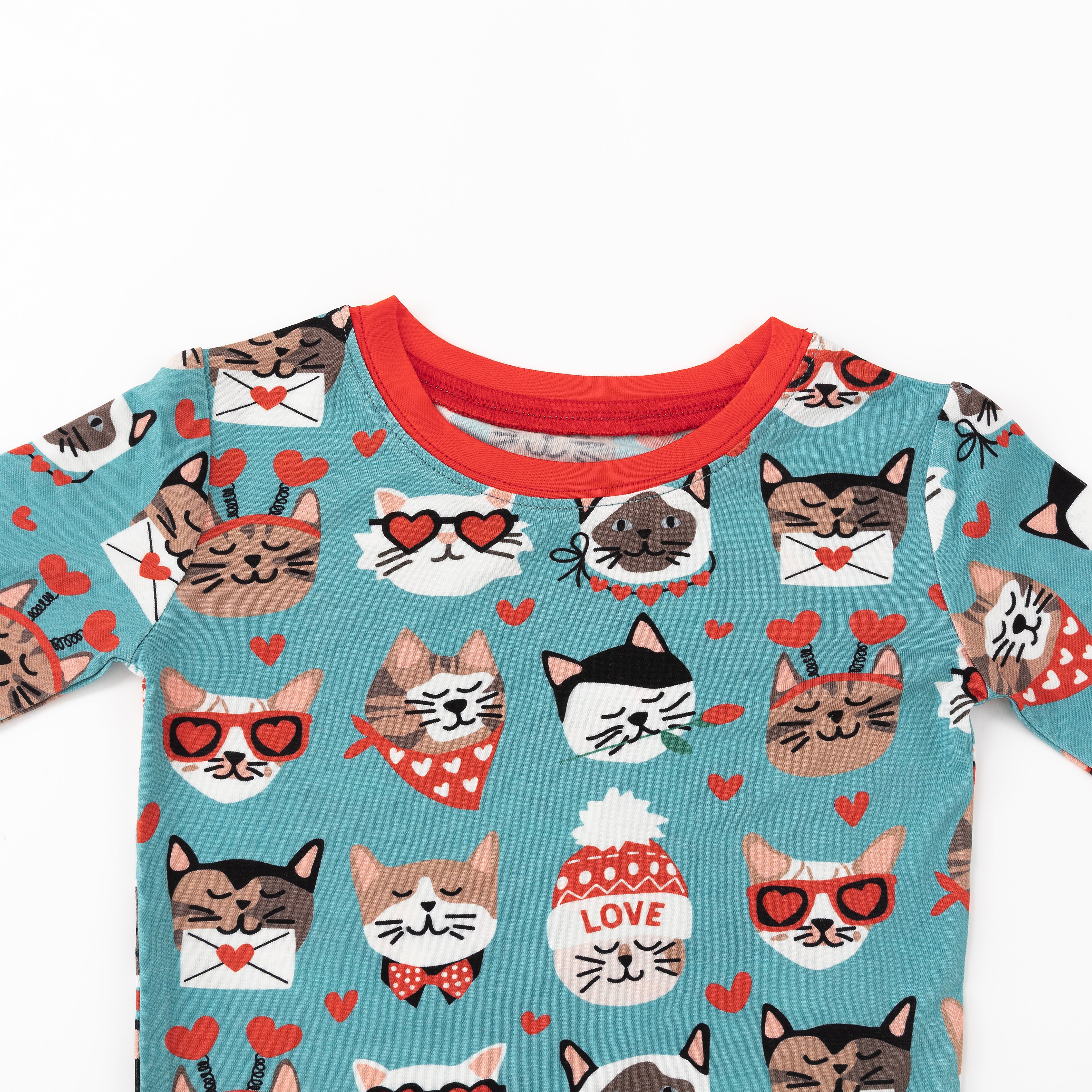 Purrfectly Loved (Long Sleeve PJ) - Heirloom Blue