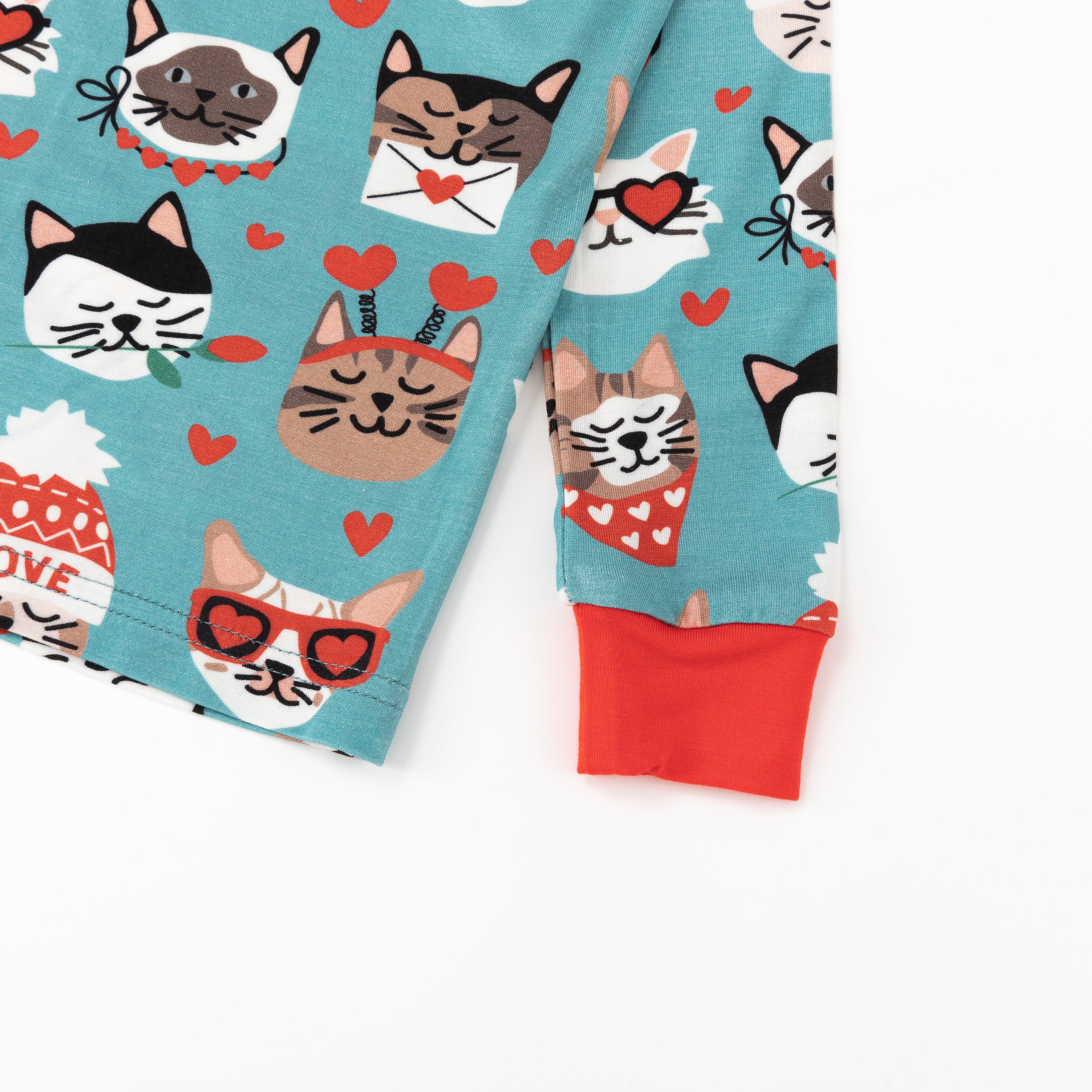 Purrfectly Loved (Long Sleeve PJ) - Heirloom Blue