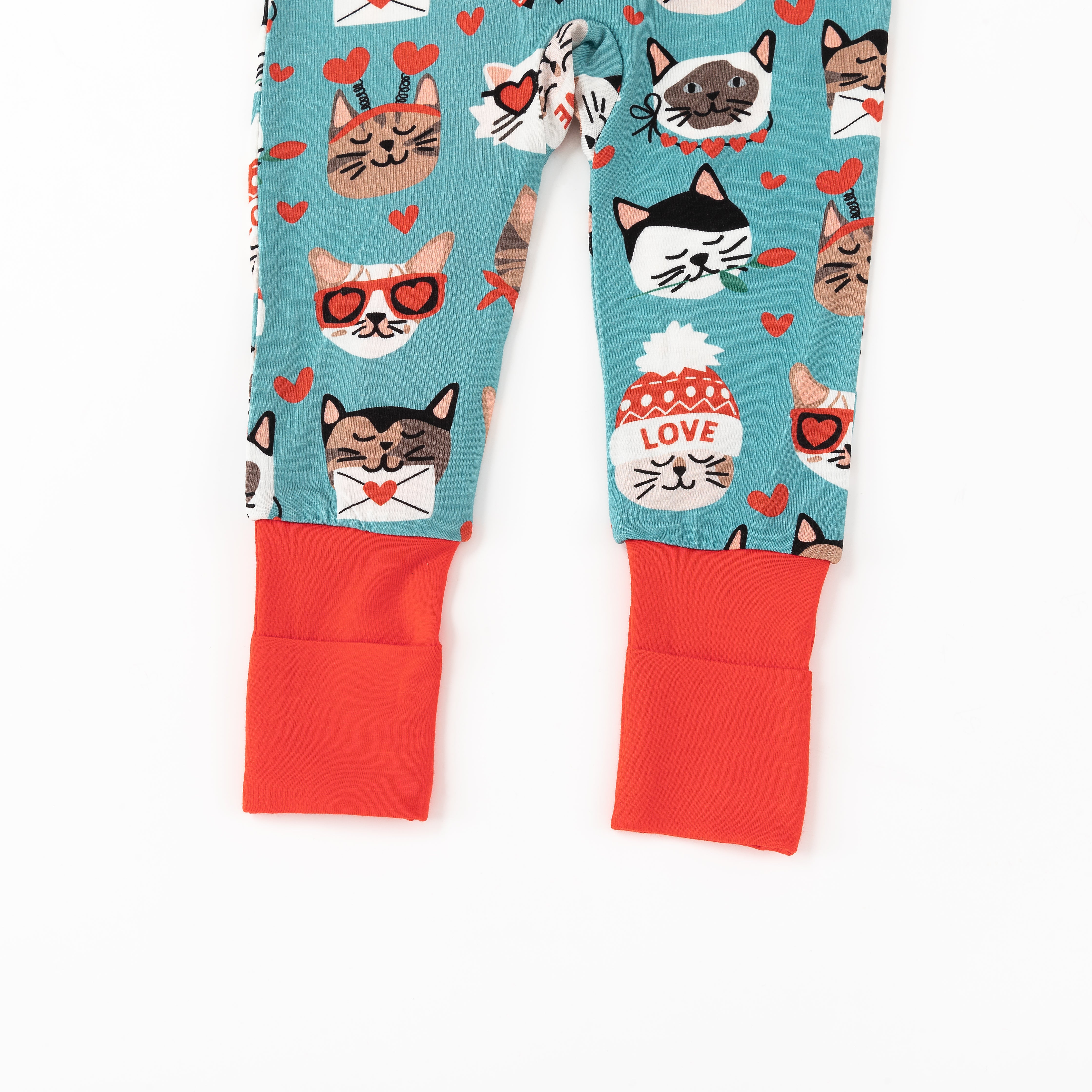 Purrfectly Loved  (Convertible Zip Footies) - Heirloom Blue
