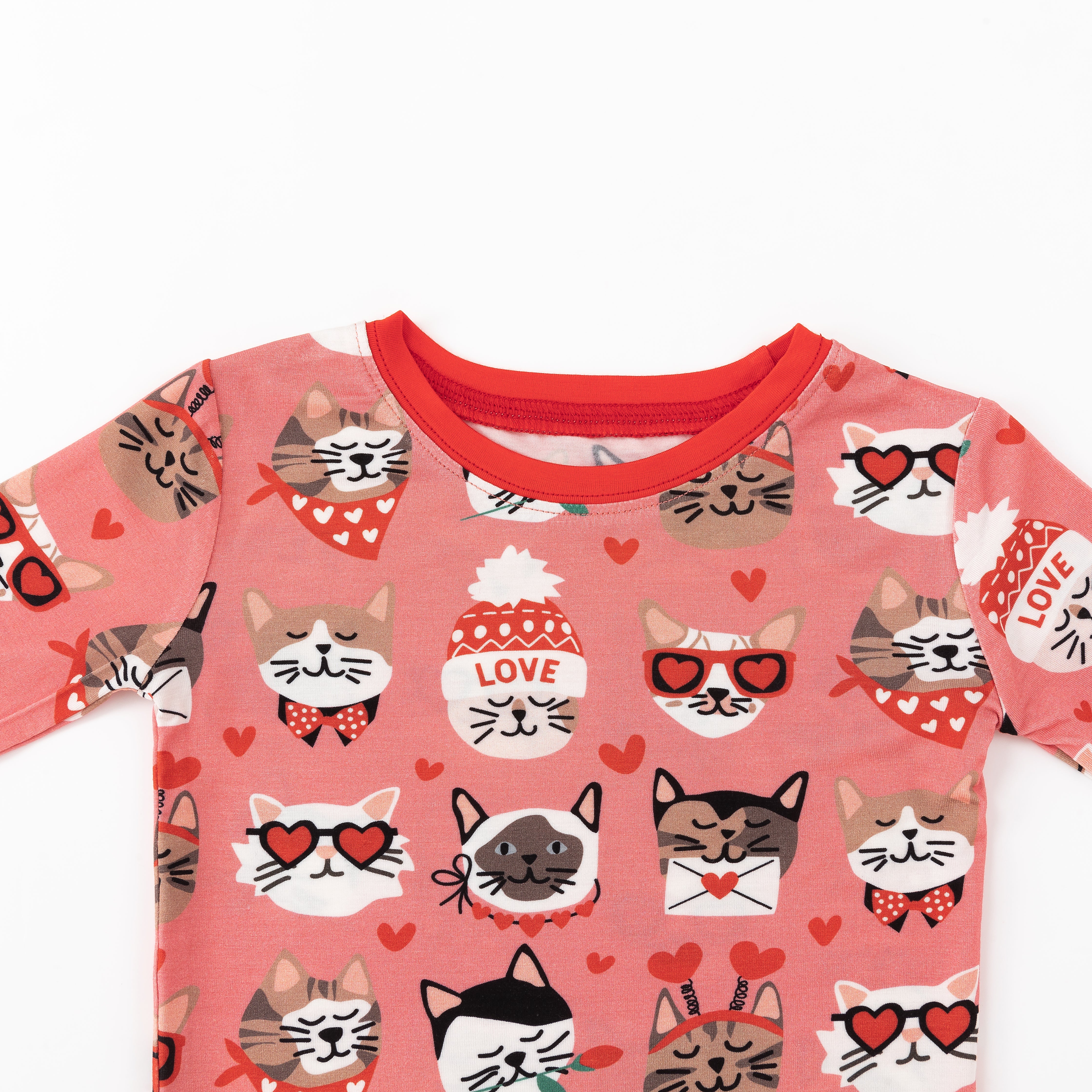 Purrfectly Loved (Long Sleeve PJ) - Warm Rose