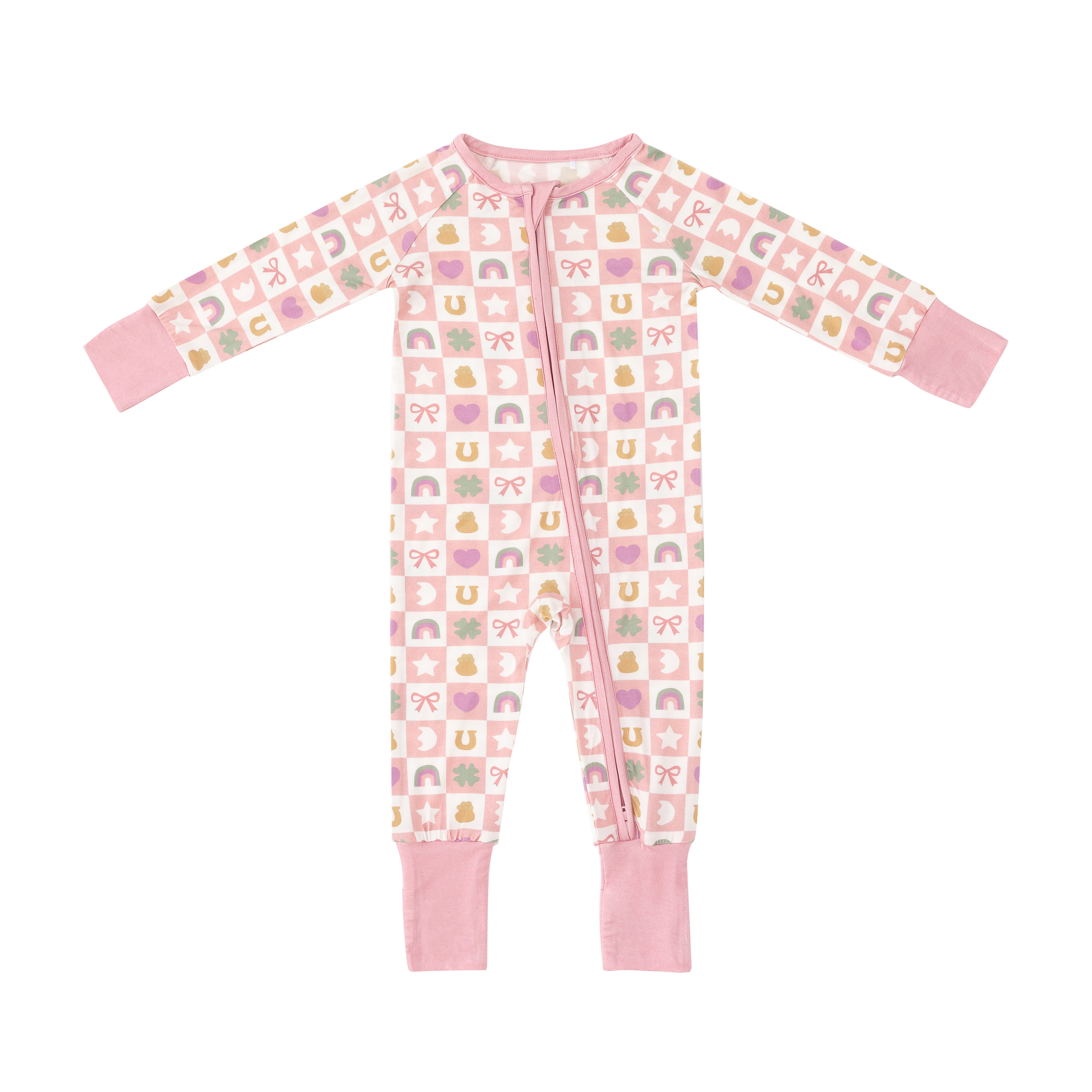Lucky Charms (Convertible Zip Footies) - Pink