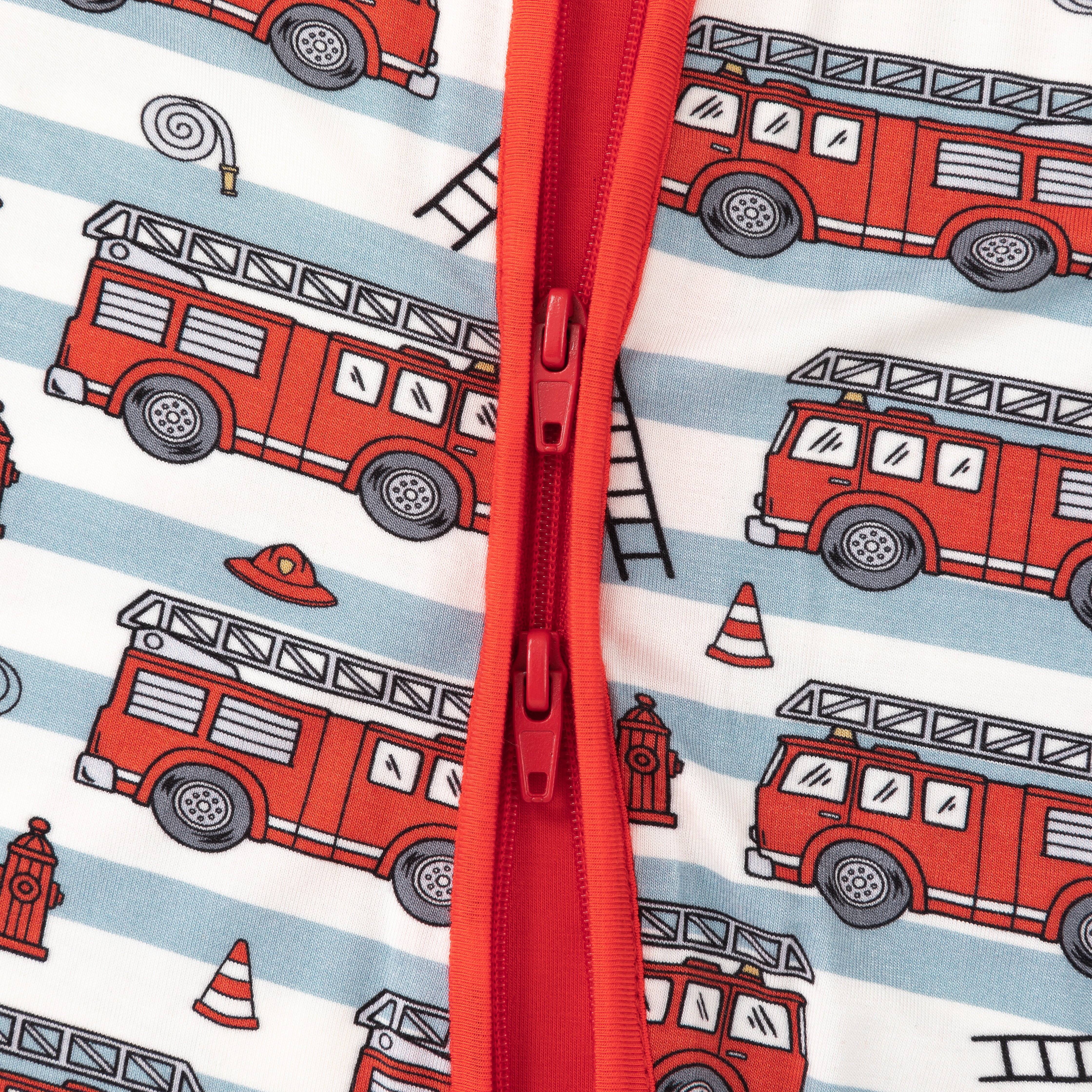 Fire Truck Squad (Convertible Zip Footies)