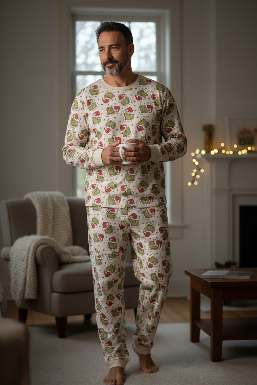Grinchy Cheer (Men's Long Sleeve PJ)