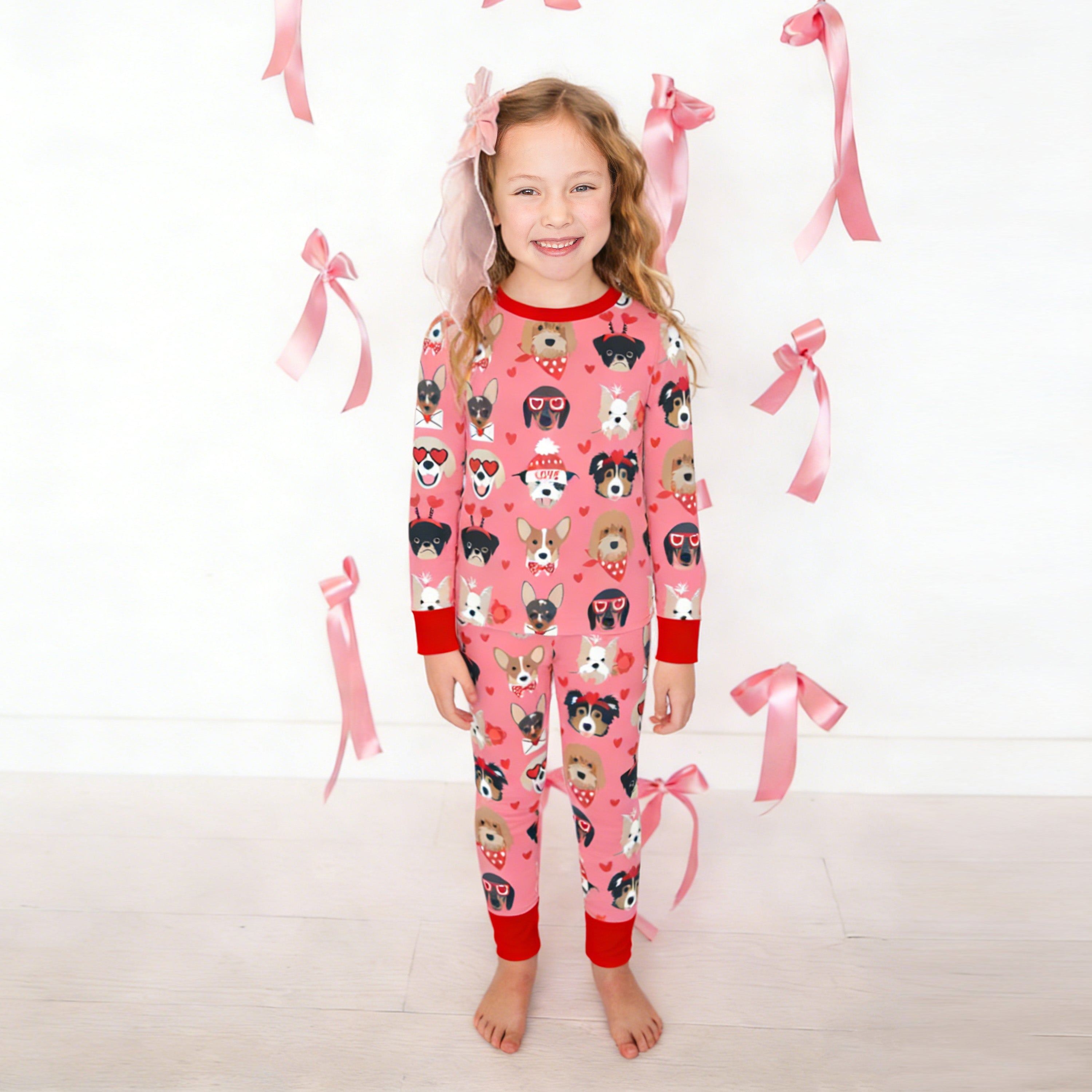 Puppy Love (Long Sleeve PJ) - Warm Rose