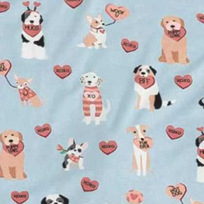 Pups & Kisses (Bow Headband) - Blue