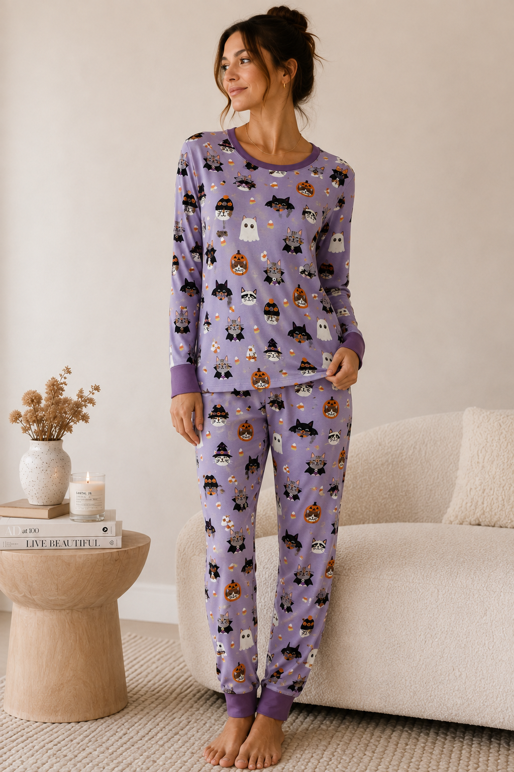 Spooky Cat Society (Women's PJ) - Purple