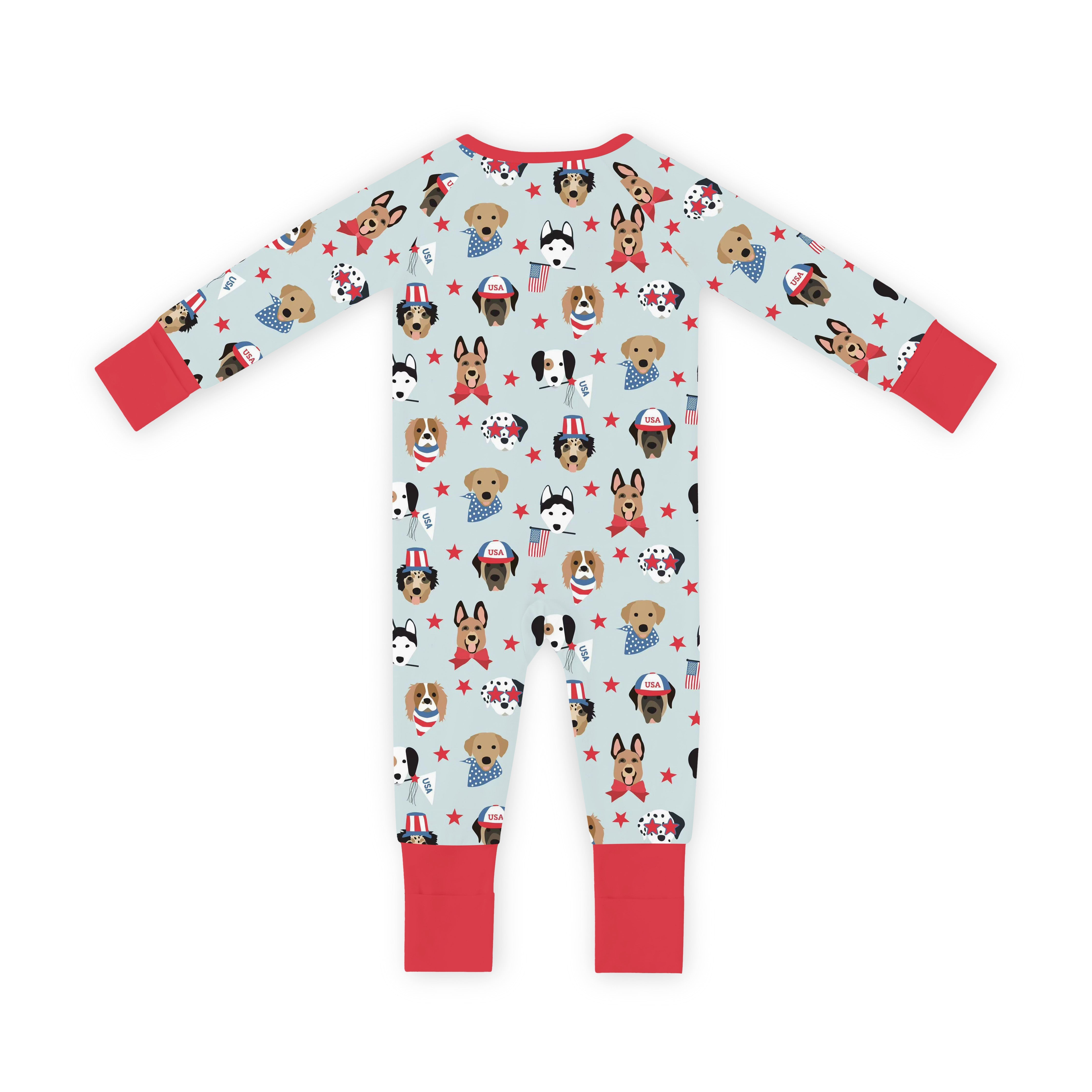 Star-Spangled Pups (Convertible Zip Footies)