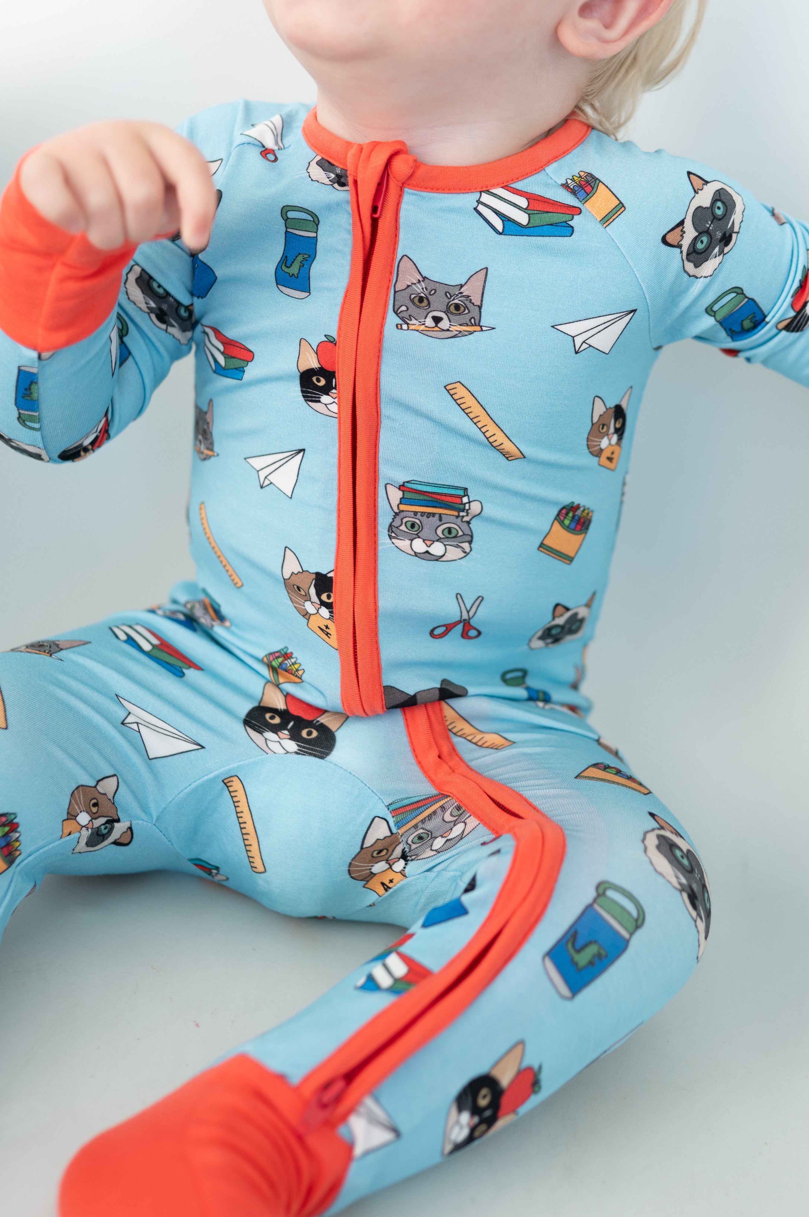 Teacher's Pets - Cats (Convertible Zip Footies) - Blue