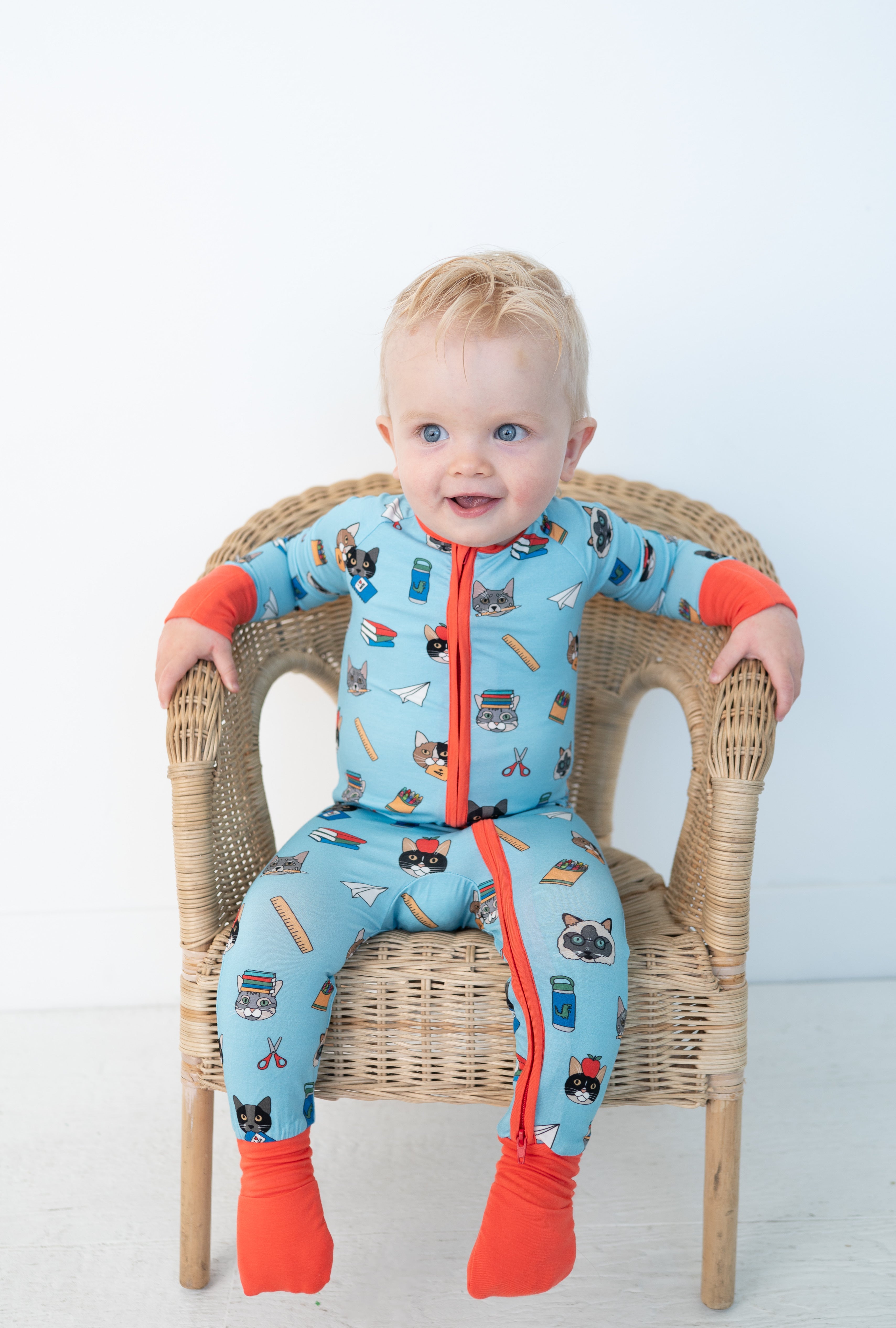 Teacher's Pets - Cats (Convertible Zip Footies) - Blue