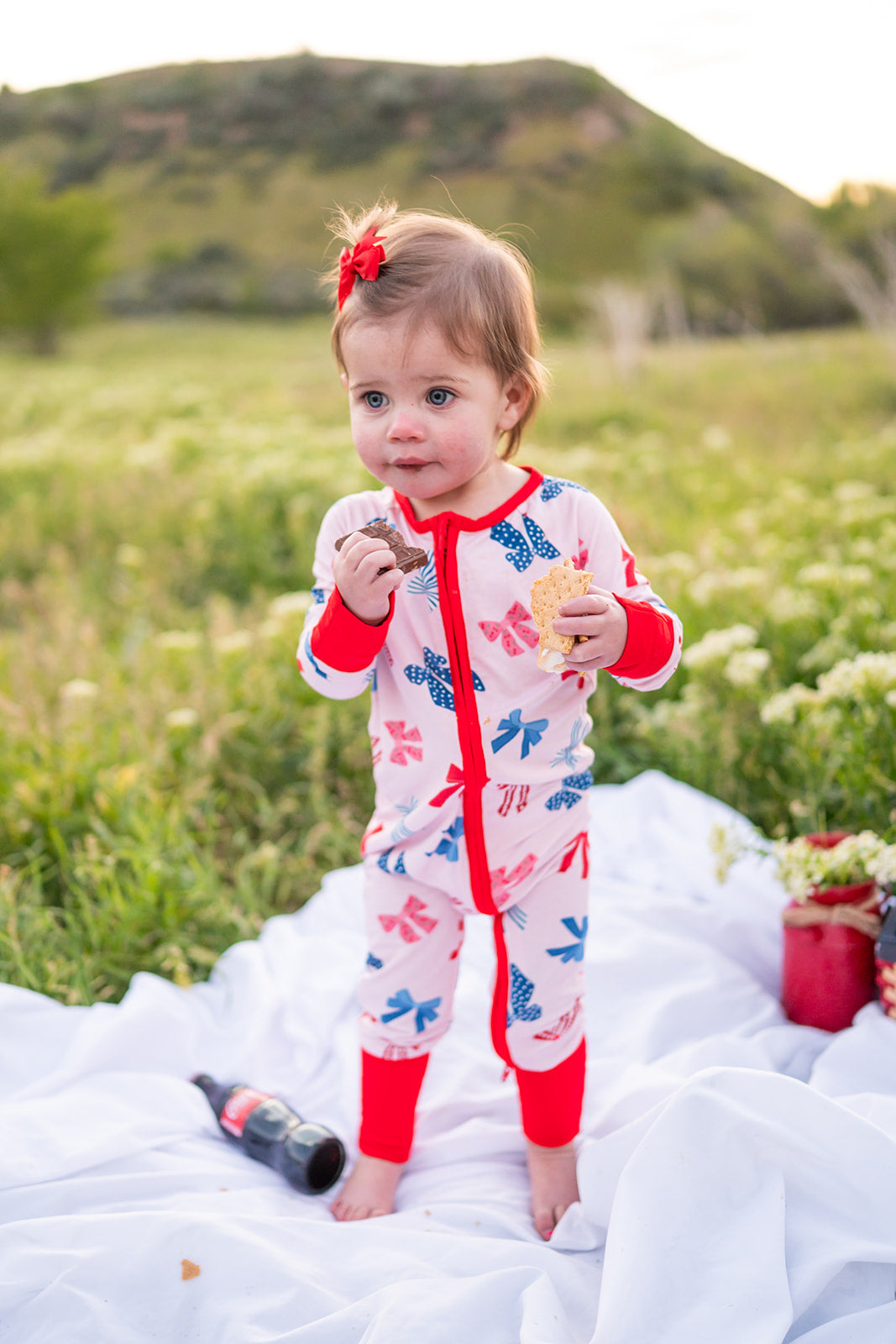 Americana Bows (Convertible Zip Footies)