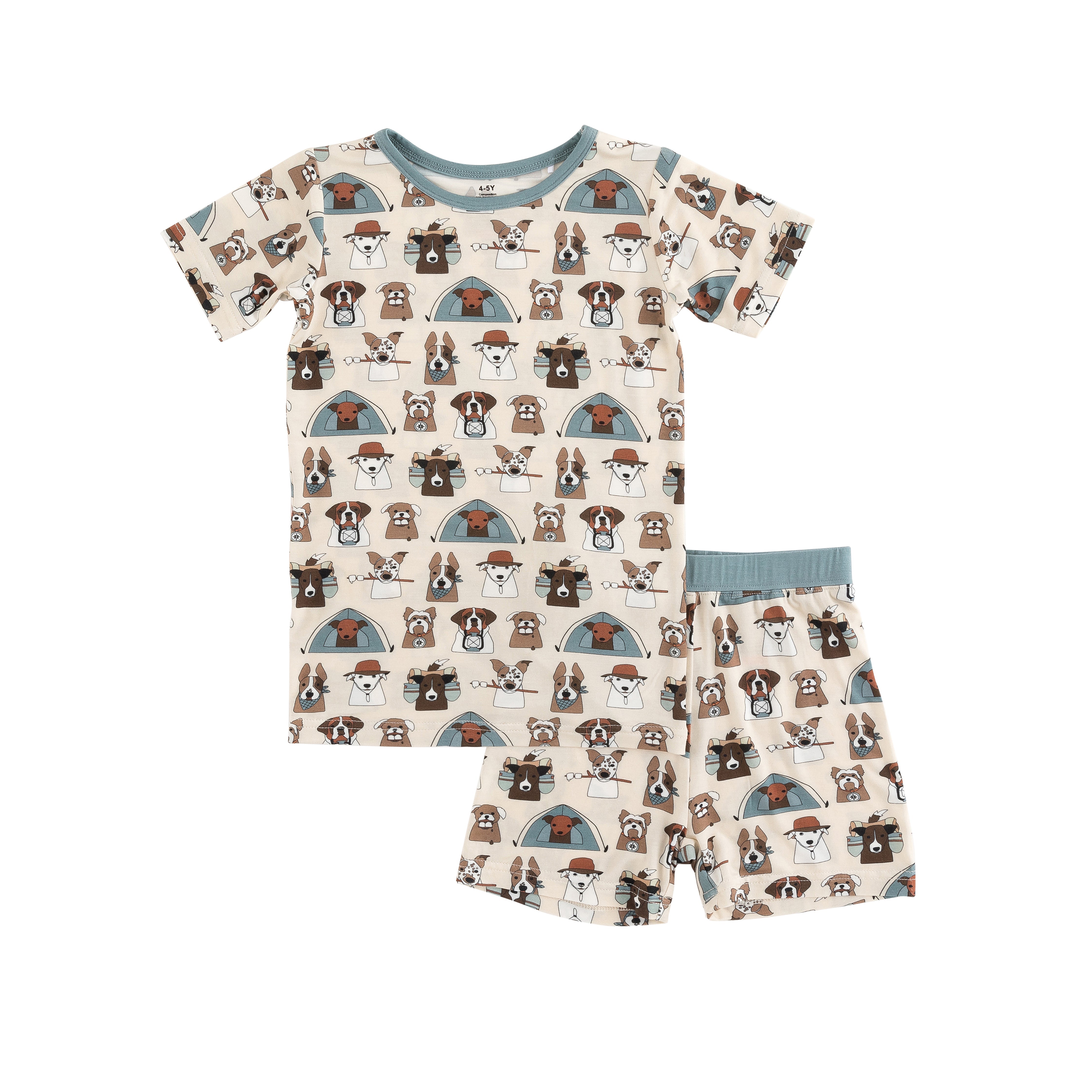 Camp Paws (Short PJ Set) - Blue
