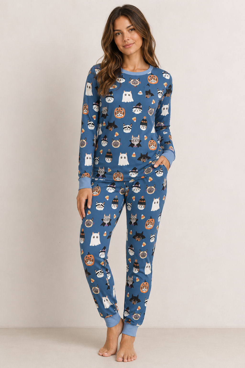 Spooky Cat Society (Women's PJ) - Blue