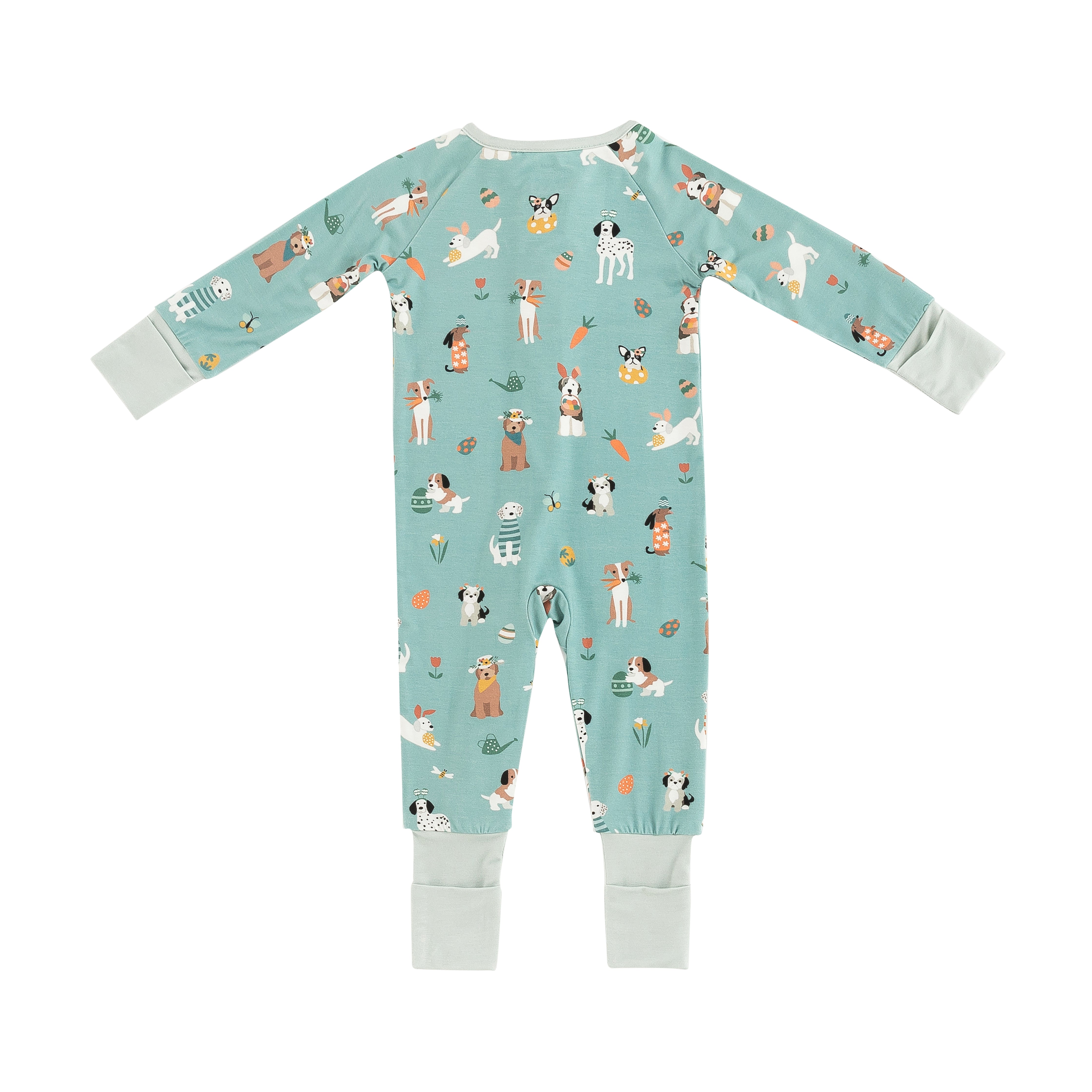 Puppy Egg Hunt (Convertible Zip Footies) - Aquamarine